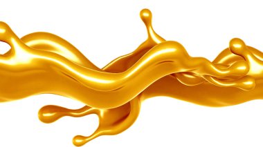 Altın sarısı karamel. 3d görüntüleme, 3d illüstrasyon.