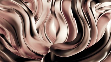 Saten kumaşlı, gümüş renkli bir arka plan. 3d görüntüleme, 3d illüstrasyon.