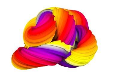 Soyut gökkuşağı şekli. 3d görüntüleme, 3d illüstrasyon.