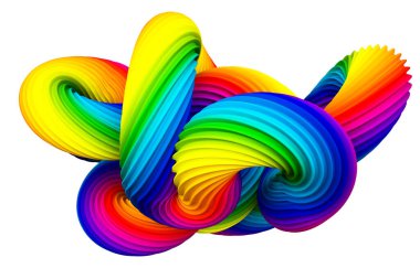 Soyut gökkuşağı şekli. 3d görüntüleme, 3d illüstrasyon.