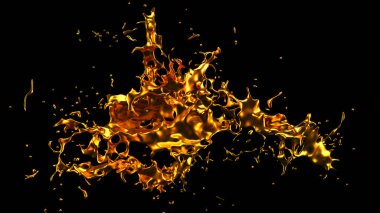 Bir tutam altın. 3d görüntüleme, 3d illüstrasyon.