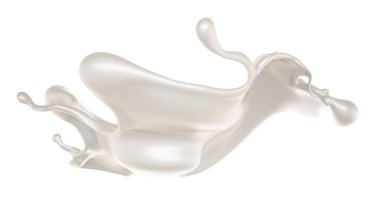 Bir tutam süt. 3d görüntüleme, 3d illüstrasyon.
