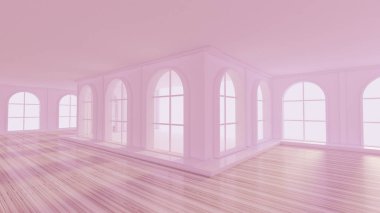 Lüks, açık mor, içi boş. 3d görüntüleme, 3d illüstrasyon.