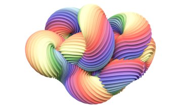 Soyut gökkuşağı şekli. 3d görüntüleme, 3d illüstrasyon.