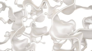 Bir tutam süt. 3d görüntüleme, 3d illüstrasyon.