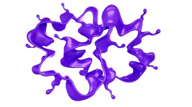 Bir tutam mor sıvı. 3d görüntüleme, 3d illüstrasyon.