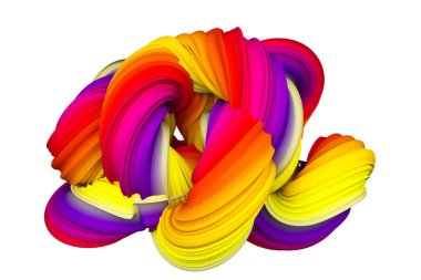 Soyut gökkuşağı şekli. 3d görüntüleme, 3d illüstrasyon.