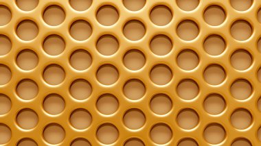 Altın arka plan ızgarası. 3d görüntüleme, 3d illüstrasyon.