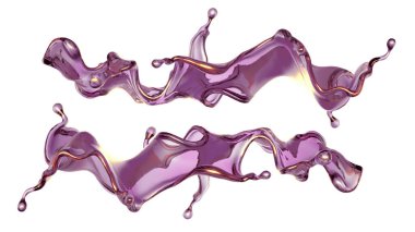 Şeffaf yeşil bir sıvı damlası. 3d görüntüleme, 3d illüstrasyon.