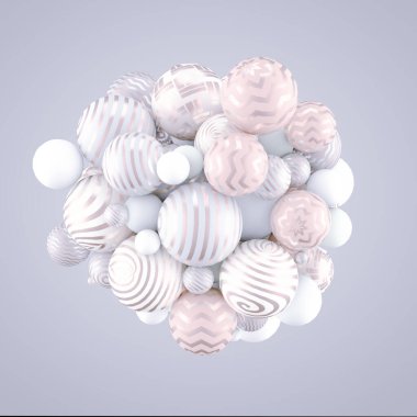 Neşeli, pozitif, taşaklı, parlak bir arka plan. 3d görüntüleme, 3d illüstrasyon.