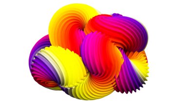 Soyut gökkuşağı şekli. 3d görüntüleme, 3d illüstrasyon.