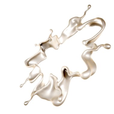 Bir tutam beyaz boya. 3d görüntüleme, 3d illüstrasyon.