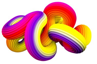 Soyut gökkuşağı şekli. 3d görüntüleme, 3d illüstrasyon.