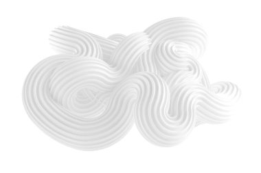 Beyaz arkaplanda soyut bir form. 3d görüntüleme, 3d illüstrasyon.