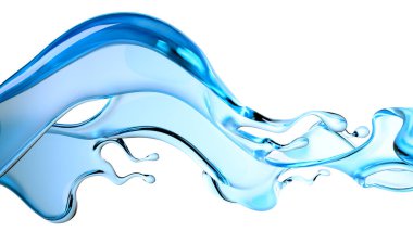 Bir damla su. 3d görüntüleme, 3d illüstrasyon.