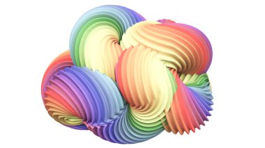 Soyut gökkuşağı şekli. 3d görüntüleme, 3d illüstrasyon.