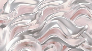 Saten kumaşlı, gümüş renkli bir arka plan. 3d görüntüleme, 3d illüstrasyon.