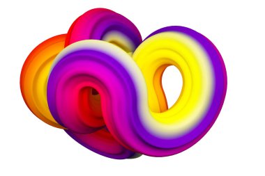 Soyut gökkuşağı şekli. 3d görüntüleme, 3d illüstrasyon.