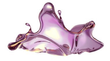 Şeffaf yeşil bir sıvı damlası. 3d görüntüleme, 3d illüstrasyon.