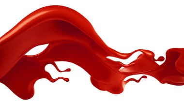 Bir tutam kırmızı boya. 3d görüntüleme, 3d illüstrasyon.