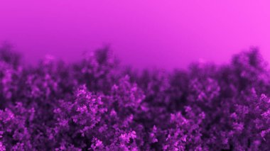 Yılın mevsimi yapraklı, güzel mor bir arka plan. 3d görüntüleme, 3d illüstrasyon.