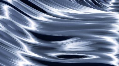 Saten ile güzel mavi arka plan. 3d görüntüleme, 3d illüstrasyon.