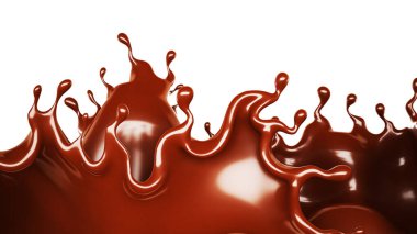 Bir tutam çikolata. 3d görüntüleme, 3d illüstrasyon.