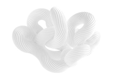 Beyaz arkaplanda soyut bir form. 3d görüntüleme, 3d illüstrasyon.