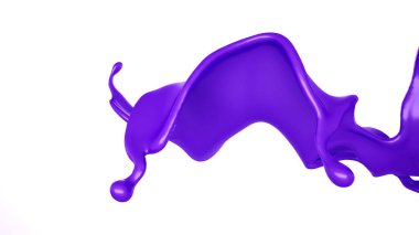 Bir tutam mor sıvı. 3d görüntüleme, 3d illüstrasyon.