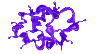 Bir tutam mor sıvı. 3d görüntüleme, 3d illüstrasyon.