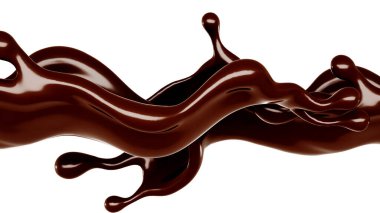 Bir tutam çikolata. 3d görüntüleme, 3d illüstrasyon.