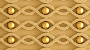 Mimari, iç desen, beyaz, sarı, altın desenli duvar. 3d görüntüleme, 3d illüstrasyon.