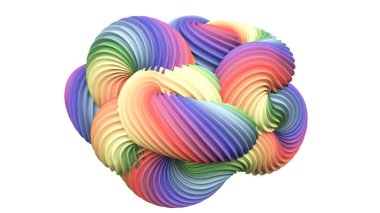 Soyut gökkuşağı şekli. 3d görüntüleme, 3d illüstrasyon.