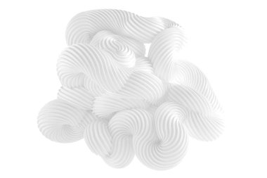 Beyaz arkaplanda soyut bir form. 3d görüntüleme, 3d illüstrasyon.