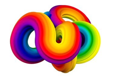 Soyut gökkuşağı şekli. 3d görüntüleme, 3d illüstrasyon.