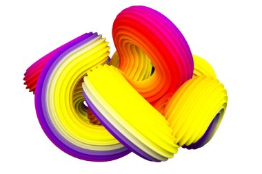 Soyut gökkuşağı şekli. 3d görüntüleme, 3d illüstrasyon.