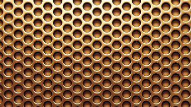 Altın arka plan ızgarası. 3d görüntüleme, 3d illüstrasyon.