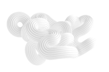 Beyaz arkaplanda soyut bir form. 3d görüntüleme, 3d illüstrasyon.