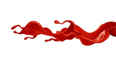 Bir tutam kırmızı boya. 3d görüntüleme, 3d illüstrasyon.