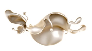 Bir tutam beyaz boya. 3d görüntüleme, 3d illüstrasyon.