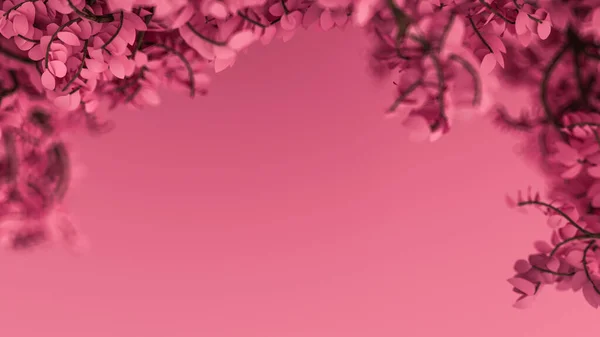 Schöne Rosa Hintergrund Mit Blättern Jahreszeit Darstellung Illustration — Stockfoto