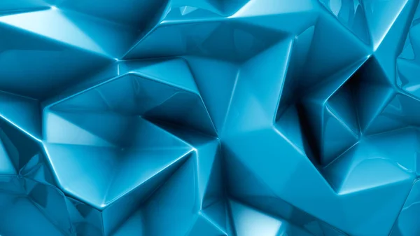 Fundo Cristal Turquesa Com Triângulos Renderização Ilustração — Fotografia de Stock