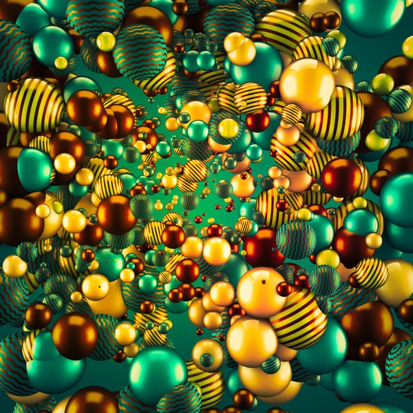 Neşeli, pozitif, taşaklı, parlak bir arka plan. 3d görüntüleme, 3d illüstrasyon.