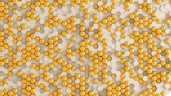 Altın beyazı geometrik arka plan. 3d görüntüleme, 3d illüstrasyon.