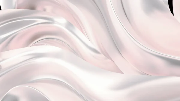 Роскошный Серебряный Фон Атласной Драпировкой Рендеринг Иллюстрация — стоковое фото