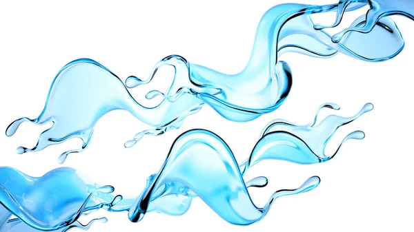 Splash Água Renderização Ilustração — Fotografia de Stock