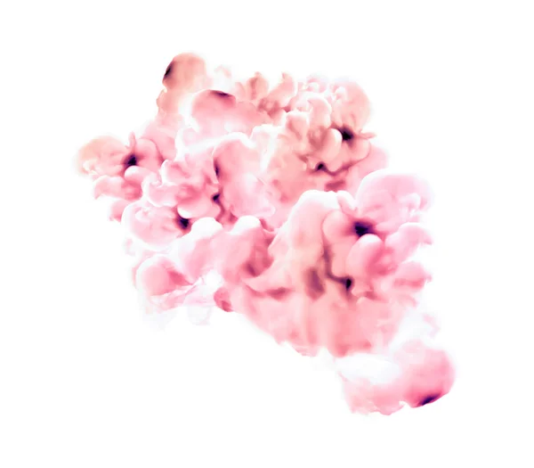 Fumo Rosa Sfondo Bianco Rendering Illustrazione — Foto Stock