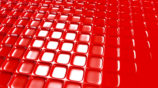 Red geometric background with relief. 3d rendering, 3d illustration.