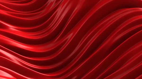 Fundo Vermelho Luxo Com Tecido Voador Renderização Ilustração — Fotografia de Stock