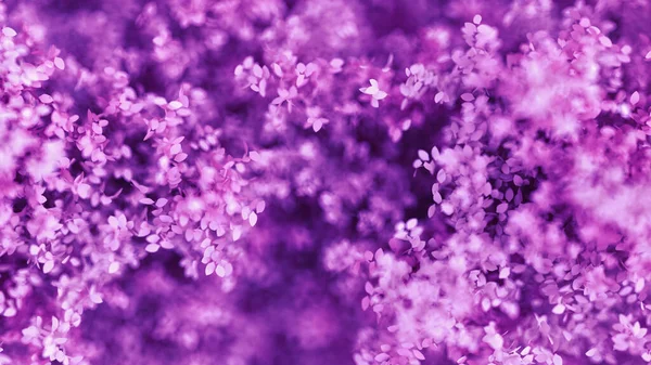 Yaprakları olan güzel mor bir arkaplan, yıllık 3D çizim mevsimi, 3D çizim.